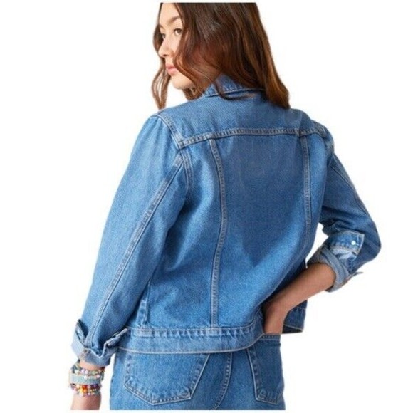 Hudson Jeans Classic Trucker Denim Jacket Blue Tahoe, Women’s Size S/M $215, NWT - Picture 3 of 16